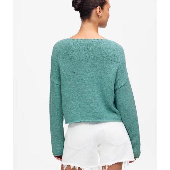 NWOT Madewell Boatneck Pullover Sweater In Wave Crest Size Medium - Picture 2 of 6